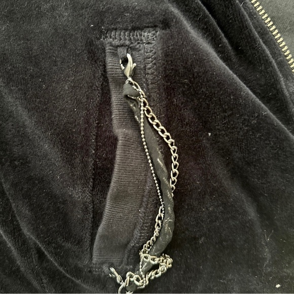 Vintage Y2K Juicy Couture S French Terry Black Zip Up Hoodie Jacket - Picture 7 of 11